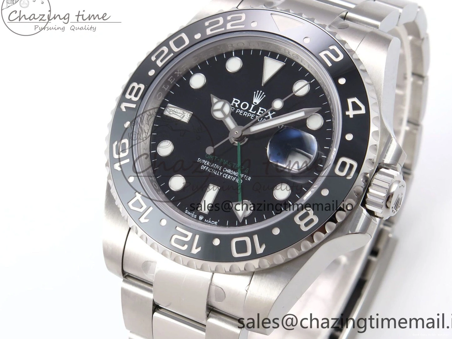 Good Copy Rolex Watches GMT-Master Bracelet Best Practical SH3285 CHS II Oyster GRNR 1019 EF on 904L 1:1 Edition 126710 1223